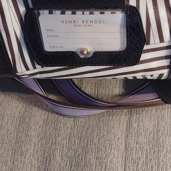 Henri Bendel Disturbed Stripe weekender with lock - Picture 8 of 16